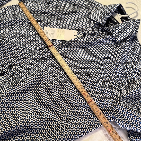 Blue Stone Collection Button Front Shirt Blue Floral Modern Fit NWT MSRP $149 SM - Picture 12 of 12